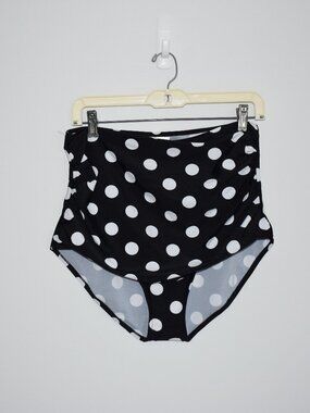 NWOT Amourri Black Polka dot high waisted bathing suit bottom 4x
